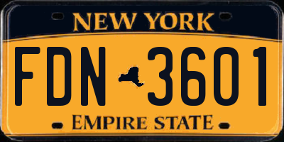 NY license plate FDN3601