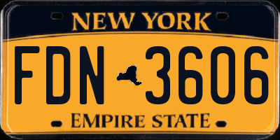 NY license plate FDN3606