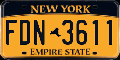 NY license plate FDN3611