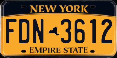NY license plate FDN3612