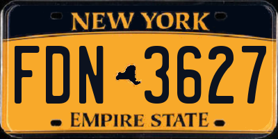 NY license plate FDN3627