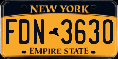 NY license plate FDN3630
