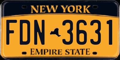 NY license plate FDN3631