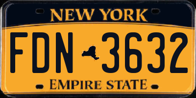 NY license plate FDN3632