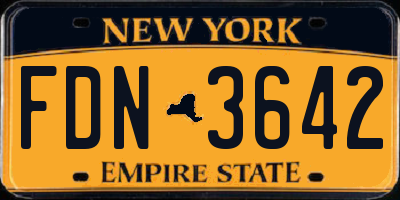 NY license plate FDN3642