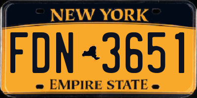 NY license plate FDN3651