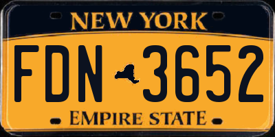 NY license plate FDN3652