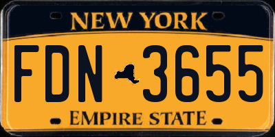 NY license plate FDN3655