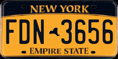 NY license plate FDN3656