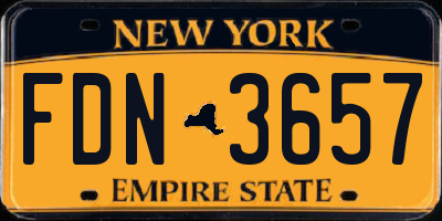 NY license plate FDN3657