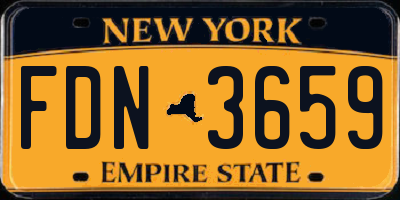 NY license plate FDN3659