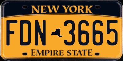 NY license plate FDN3665