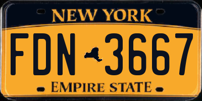 NY license plate FDN3667