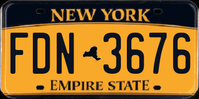 NY license plate FDN3676