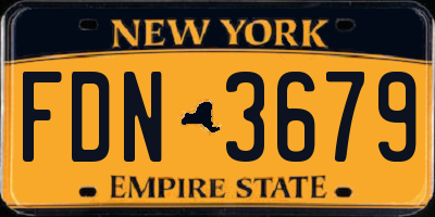 NY license plate FDN3679