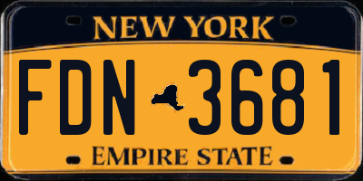 NY license plate FDN3681