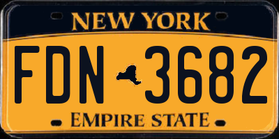 NY license plate FDN3682