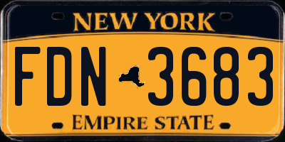 NY license plate FDN3683