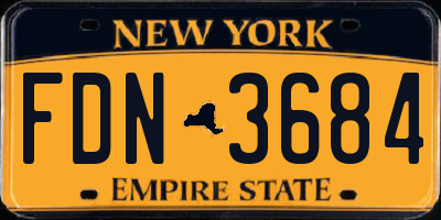 NY license plate FDN3684