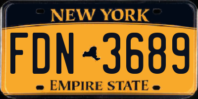 NY license plate FDN3689