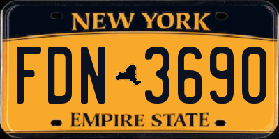 NY license plate FDN3690