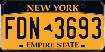 NY license plate FDN3693
