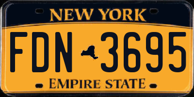 NY license plate FDN3695