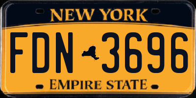 NY license plate FDN3696