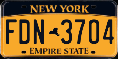 NY license plate FDN3704