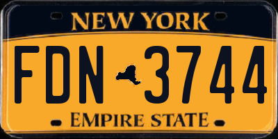 NY license plate FDN3744