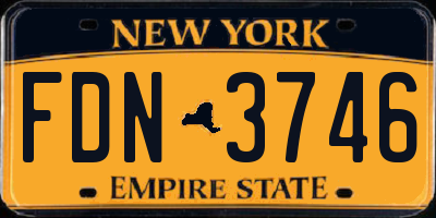 NY license plate FDN3746