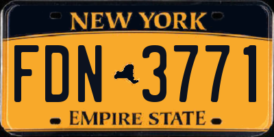 NY license plate FDN3771