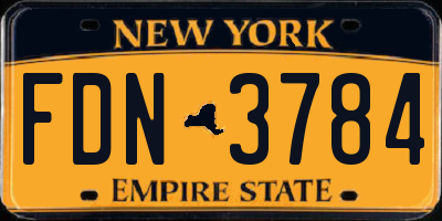 NY license plate FDN3784