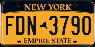 NY license plate FDN3790