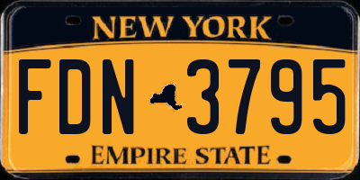 NY license plate FDN3795