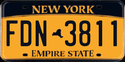 NY license plate FDN3811