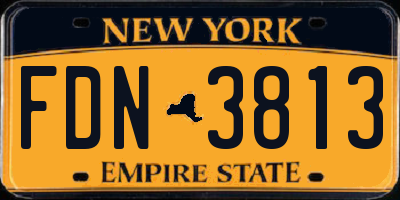 NY license plate FDN3813