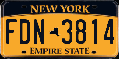 NY license plate FDN3814