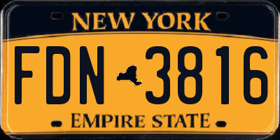 NY license plate FDN3816