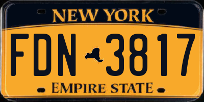 NY license plate FDN3817