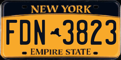NY license plate FDN3823