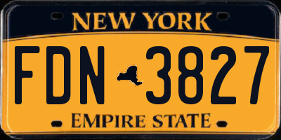NY license plate FDN3827