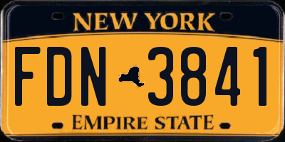 NY license plate FDN3841
