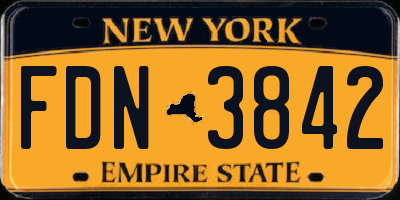 NY license plate FDN3842