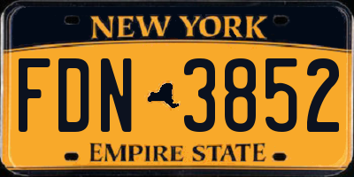 NY license plate FDN3852