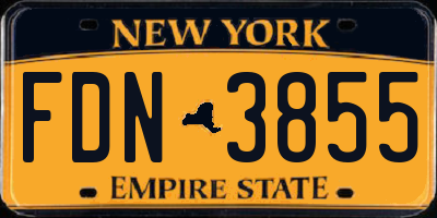 NY license plate FDN3855