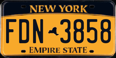 NY license plate FDN3858