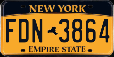 NY license plate FDN3864