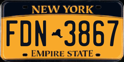 NY license plate FDN3867