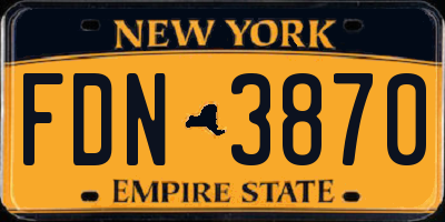 NY license plate FDN3870